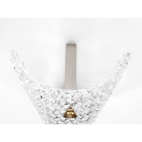 Image 1 of Pair of vintage scandinavian crystal wall lamps