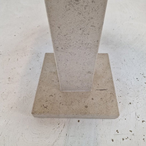 Image 1 of Pair of vintage Italian travertine pedestals, 1980s