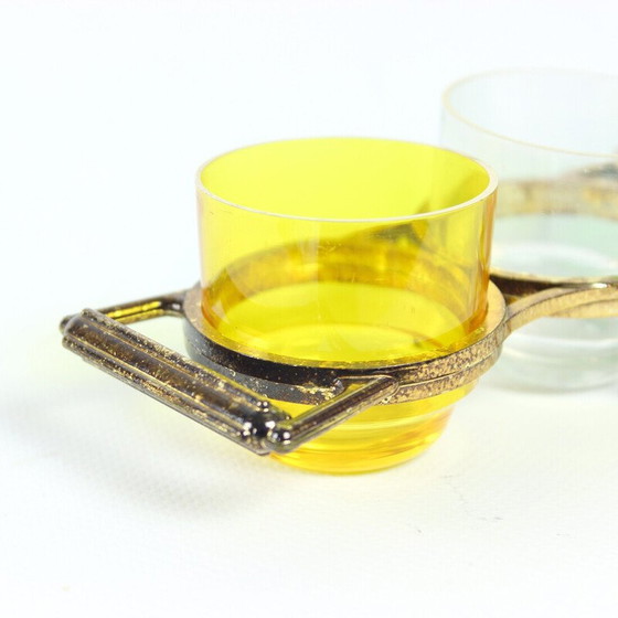 Image 1 of Set di bicchierini vintage in plastica color arcobaleno, Cecoslovacchia 1960