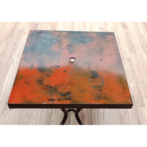 Image 1 of Vintage industrial metal pedestal table