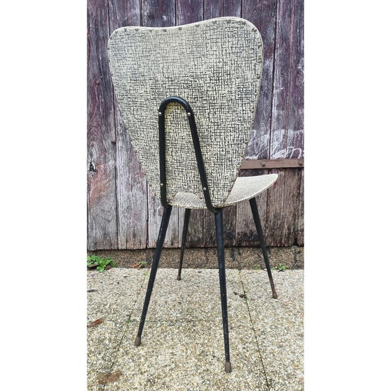 Image 1 of Set of 4 vintage steel and brass chairs by Jacques Hitier, 1960