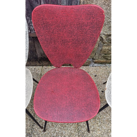 Image 1 of Set of 4 vintage steel and brass chairs by Jacques Hitier, 1960