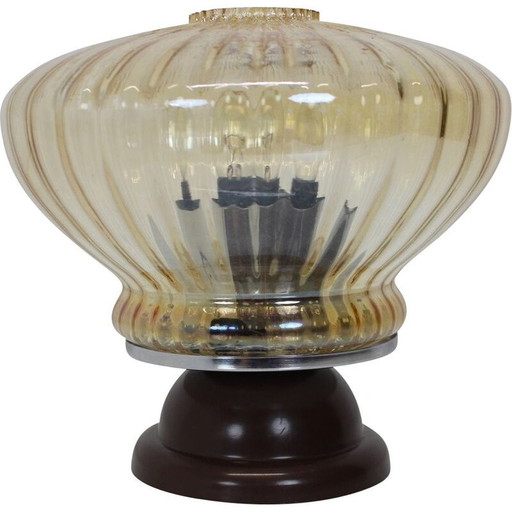 Vintage glass table lamp, Czechoslovakia 1970