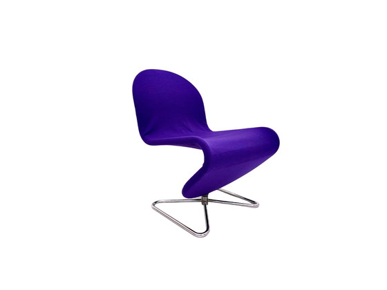 Image 1 of Verner Panton chair model System 1-2-3' chair for Fritz Hansen, Denmark 1973 rare version with chrome-plated butterfly base