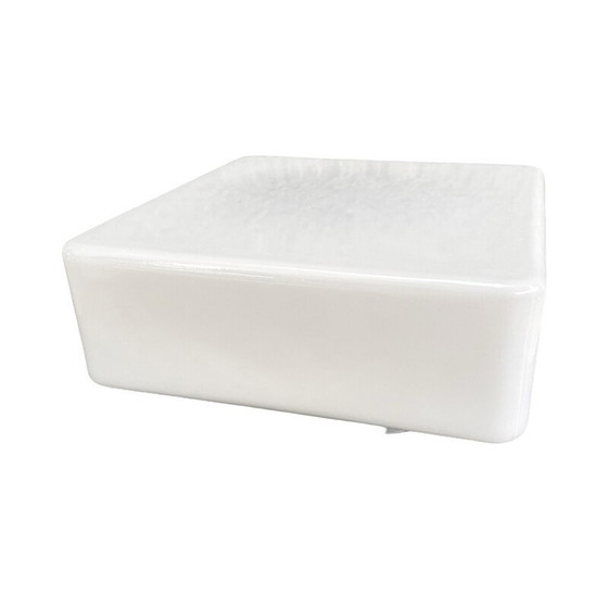Image 1 of Vintage square white glass ceiling lamp for RZB Bamberg, Germany 1970