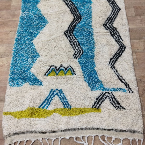 Image 1 of Tapis De Couloir Marocain Berbère En Laine Pure - Moroccan Berber Wool Hallway Rug