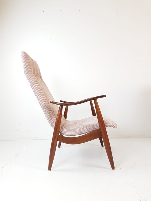 Vintage Louis Van Teeffelen For Webe Armchair Light Pink Rib
