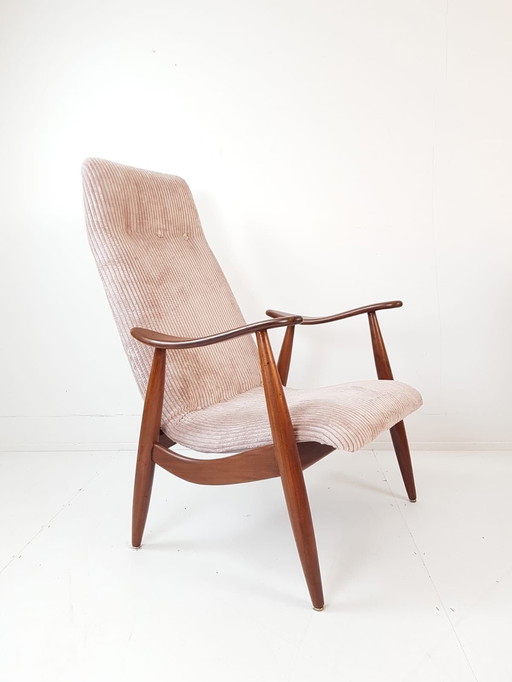 Vintage Louis Van Teeffelen For Webe Armchair Light Pink Rib