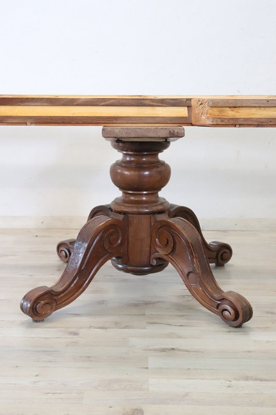 Image 1 of Antique Wooden Extendable Dining Table