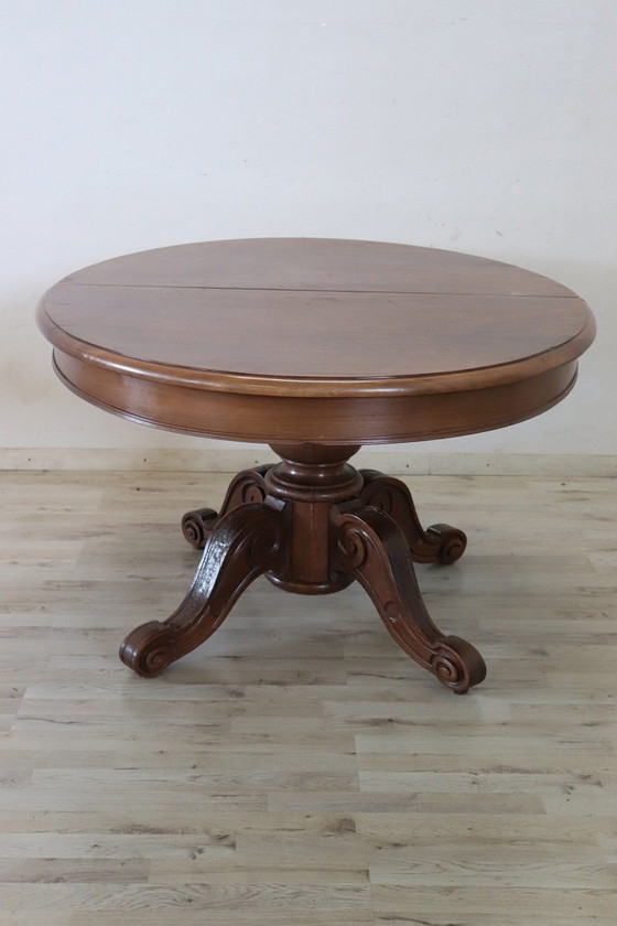 Image 1 of Antique Wooden Extendable Dining Table