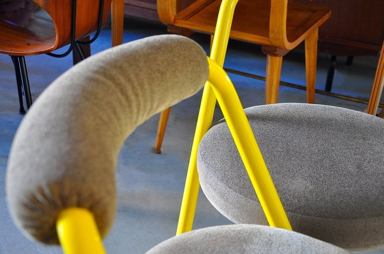 Image 1 of 2 Yellow Metal Chairs