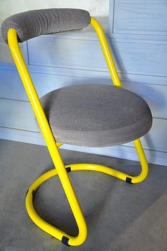 Image 1 of 2 Yellow Metal Chairs