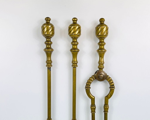 English Fireplace Set From 19th Century