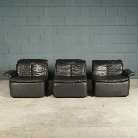 Image 1 of Vintage Modular Lounge/Sitting Group - Black Leather