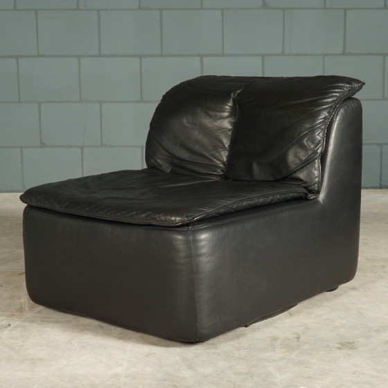 Image 1 of Vintage Modular Lounge/Sitting Group - Black Leather