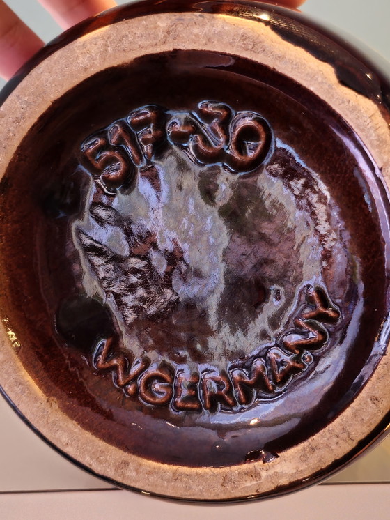 Image 1 of Vase Vintage Scheurich West Germany Vert Jaune Marron