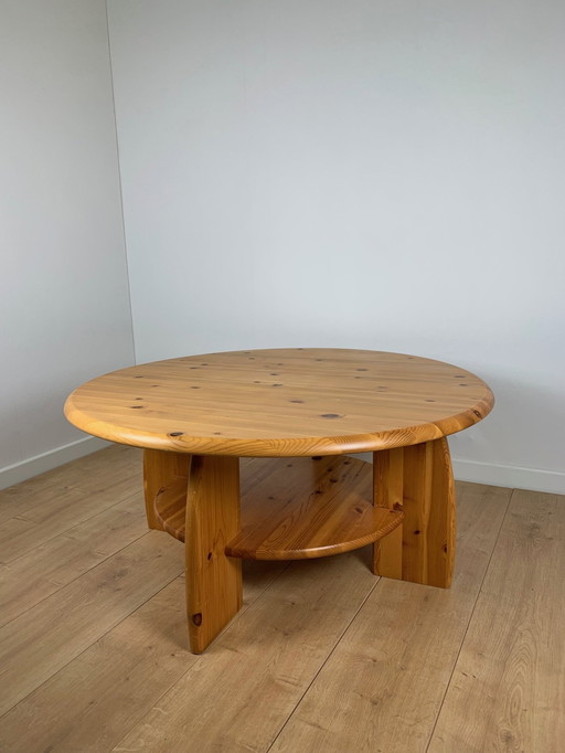 Tavolino da caffè modernista in pino 1980/90