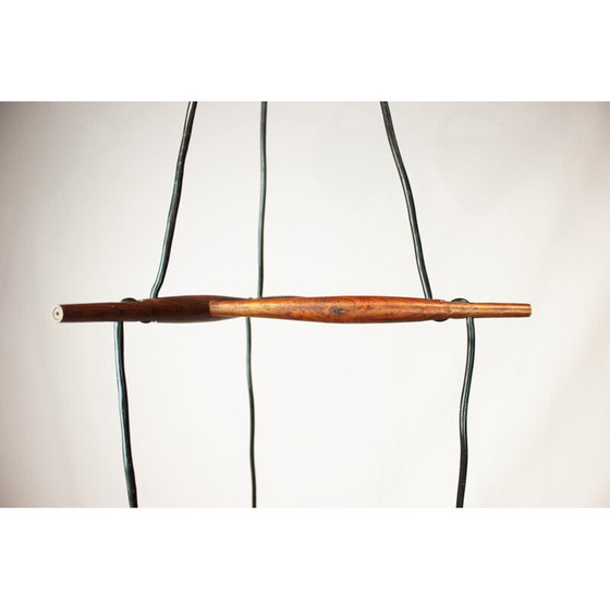 Image 1 of Vintage copper and rosewood pendant light, 1960s