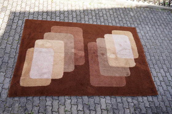 Image 1 of Vintage carpet in flower power style, 1970s