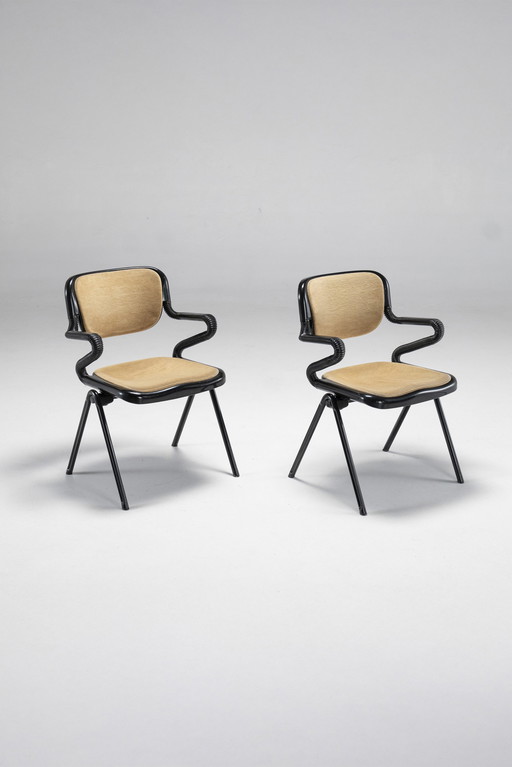 Pair Of Vertebra Chairs By E. Ambasz & G. Piretti For Anonima Castelli, Italy, 1970S