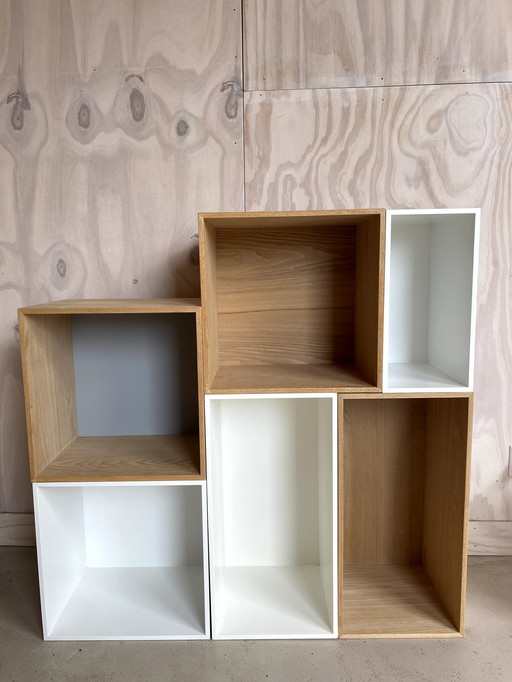 16x Muuto Mini Stacked Wall Units Natural & White