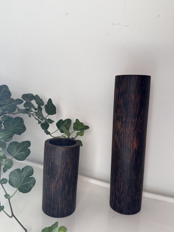 Image 1 of Midcentury Wooden Candlesticks