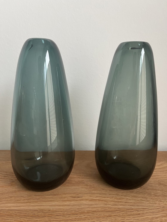 Image 1 of 2x WMF Vase Wilhelm Wagenfeld Tourmaline gray