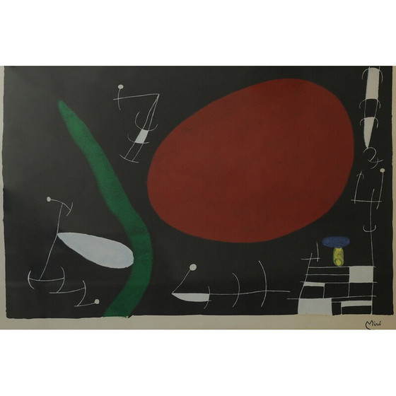 Image 1 of Vintage sun and sparkles painting by Joan Miró, 1960