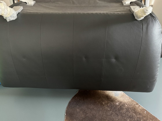 Image 1 of 2x Rolf Benz Sofa 1900 Black leather couch