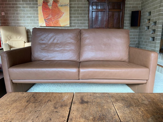 Image 1 of 2x Schillig sofa brown leather