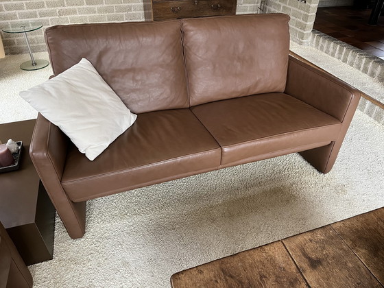 Image 1 of 2x Schillig sofa brown leather