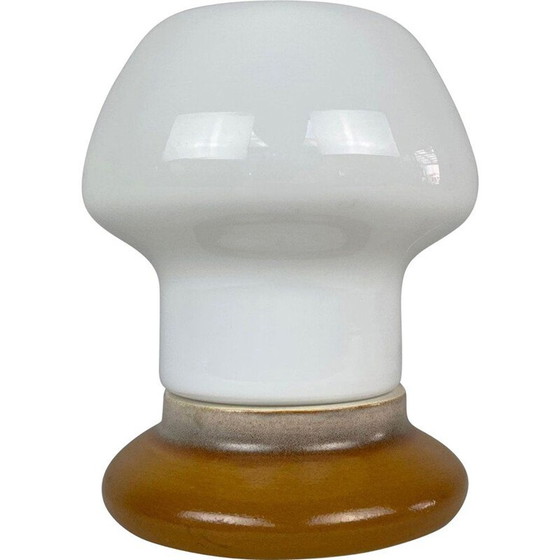 Image 1 of Vintage glass and ceramic table lamp by Ivan Jakeš for Osvetlovaci Sklo, Czechoslovakia 1960