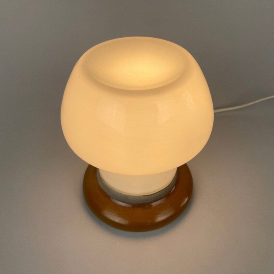 Image 1 of Vintage glass and ceramic table lamp by Ivan Jakeš for Osvetlovaci Sklo, Czechoslovakia 1960