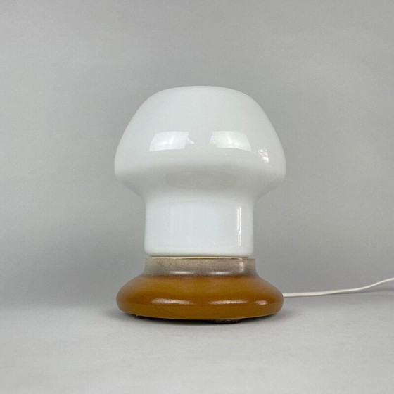 Image 1 of Vintage glass and ceramic table lamp by Ivan Jakeš for Osvetlovaci Sklo, Czechoslovakia 1960