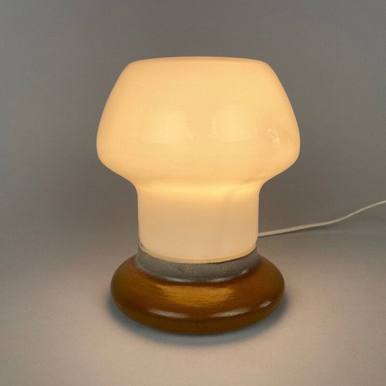 Image 1 of Vintage glass and ceramic table lamp by Ivan Jakeš for Osvetlovaci Sklo, Czechoslovakia 1960