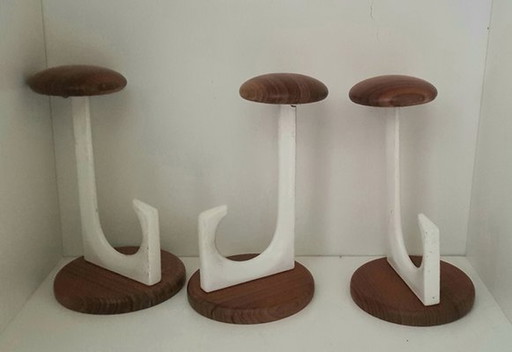 Teak Wall Hooks From Schönbuch, 1970S, Set Of 3