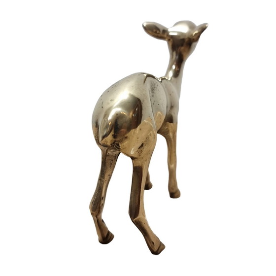 Image 1 of Vintage Brass Deer 1970s