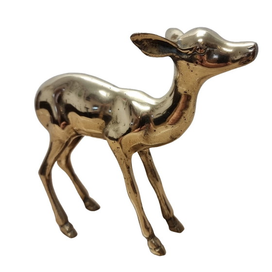 Image 1 of Vintage Brass Deer 1970s