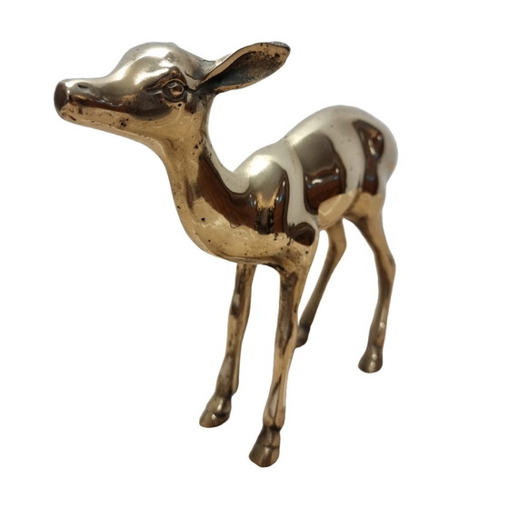 Image 1 of Vintage Brass Deer 1970s