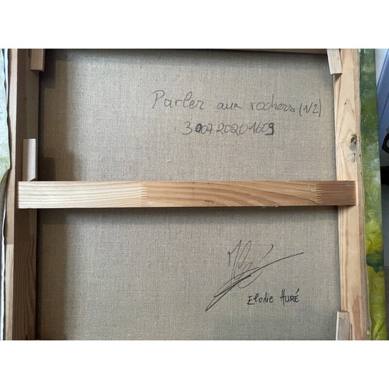 Image 1 of Olio su tela vintage "Parlando con le rocce 1" di Elodie Huré, 2020