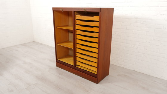 Image 1 of VIntage file cabinet | Office cabinet | with roller doors | 1960s