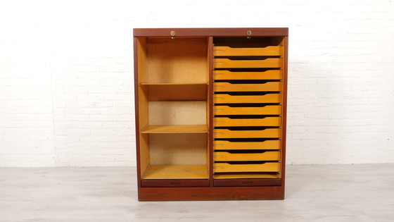 Image 1 of VIntage file cabinet | Office cabinet | with roller doors | 1960s