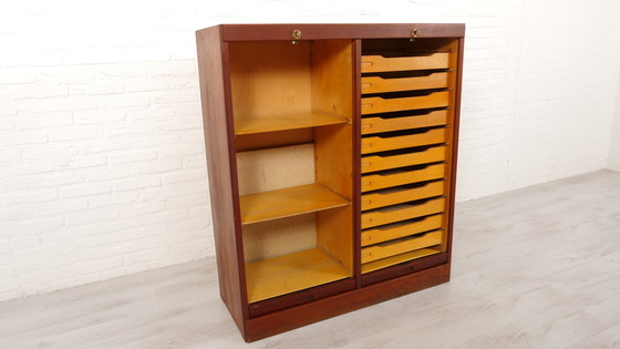 Image 1 of VIntage file cabinet | Office cabinet | with roller doors | 1960s