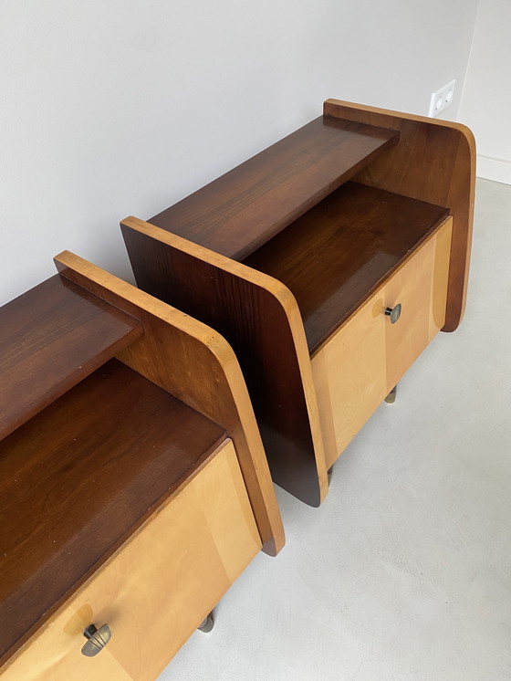 Image 1 of Two mid - Century bedside tables from the 1970s.