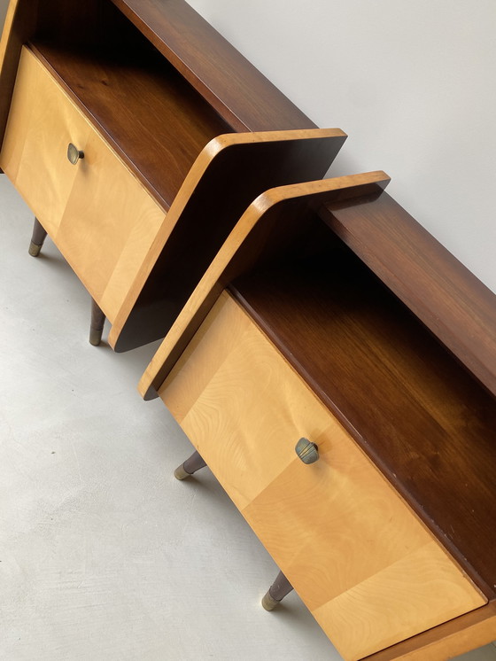 Image 1 of Two mid - Century bedside tables from the 1970s.