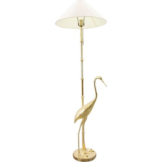 Image 1 of Vintage golden floor lamp in brass