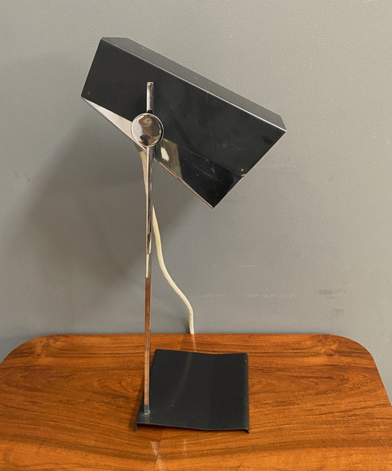 Image 1 of Black And Chrome Table Lamp By Josef Hurka For Napako 1960S