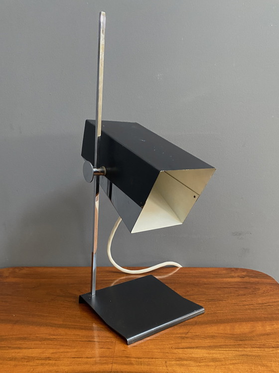 Image 1 of Black And Chrome Table Lamp By Josef Hurka For Napako 1960S