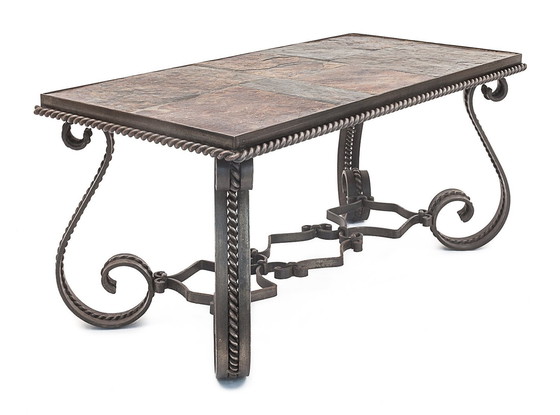 Image 1 of Wrought iron coffee table, Merceris 1950