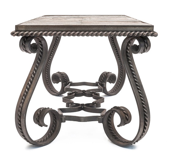 Image 1 of Wrought iron coffee table, Merceris 1950